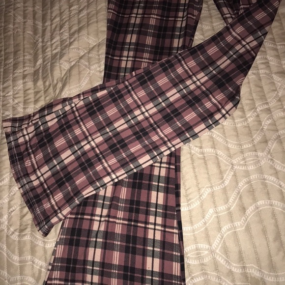 Plaid print flare leg pants - Picture 2 of 3